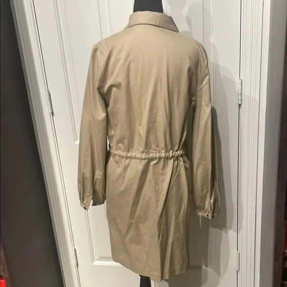 NWT LOFT Tan Long Sleeve Dress with Drawstring Waist - Picture 4 of 8